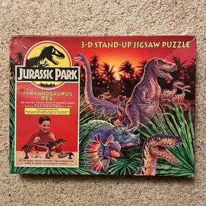 Vintage 1992 Dead-stock Jurassic Park 3-D Stand-Up Jigsaw Puzzle T Rex